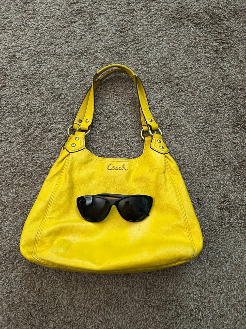 Coach F21926 Ashley Yellow Hobo Handbag - Picture 4 of 4